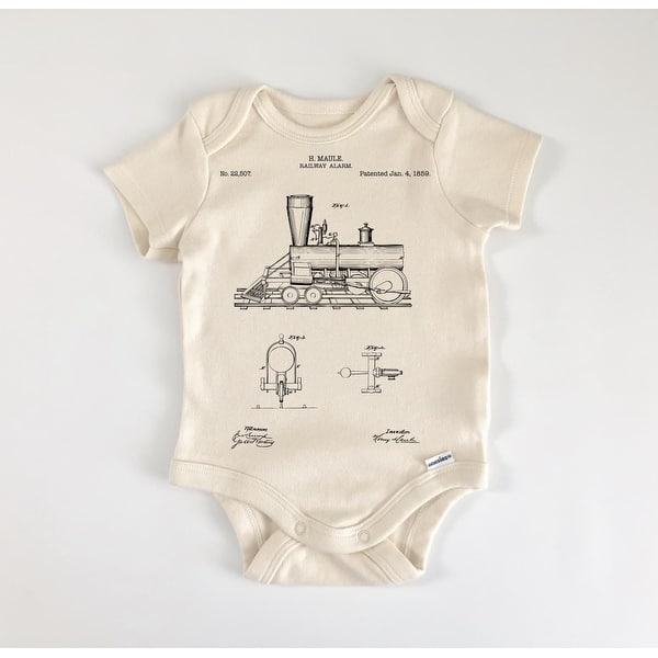 slide 2 of 6, Train Railroad Conductor - Baby Boy Girl Clothes Infant Bodysuit Funny Cute Newborn Blue - 0-3M