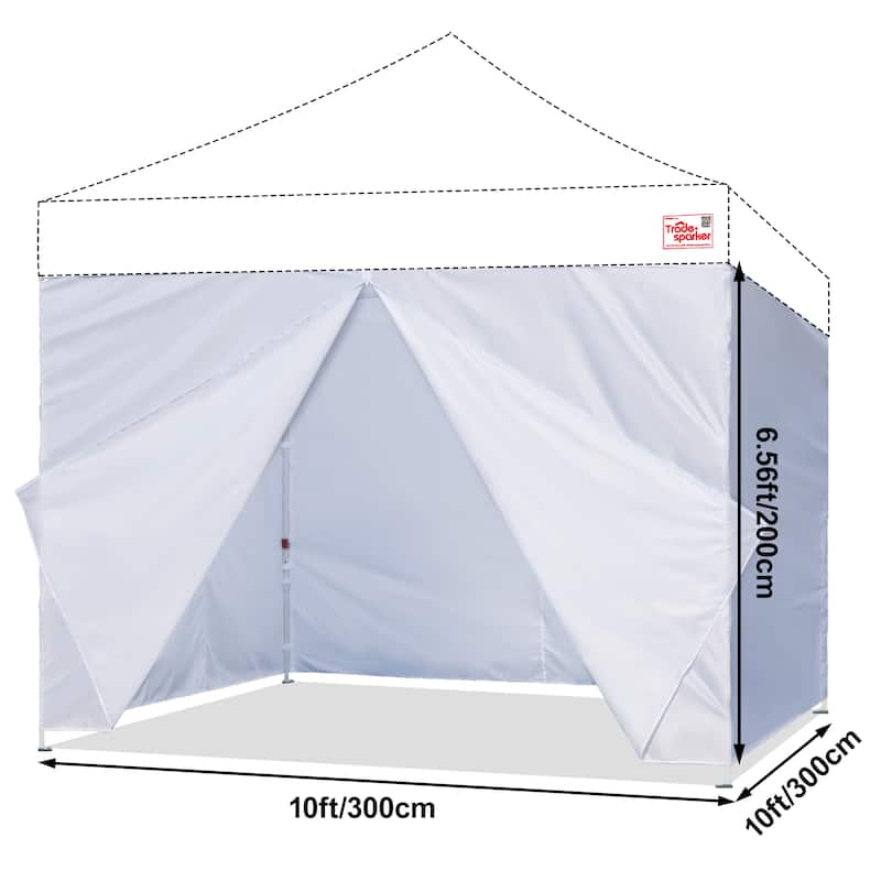 Tradesparker 10x10/10x20 Canopy Sidewall Kit 3 Walls+1 Doorwall Fits Pop Up Tents