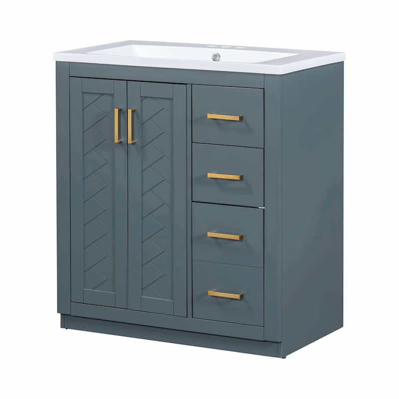 30'' Bathroom Vanity with Resin Sink
