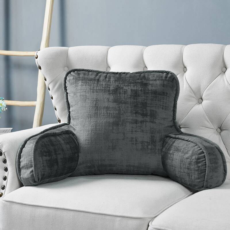 Textured Velvet Bedrest Reading Pillow Cover & Filling