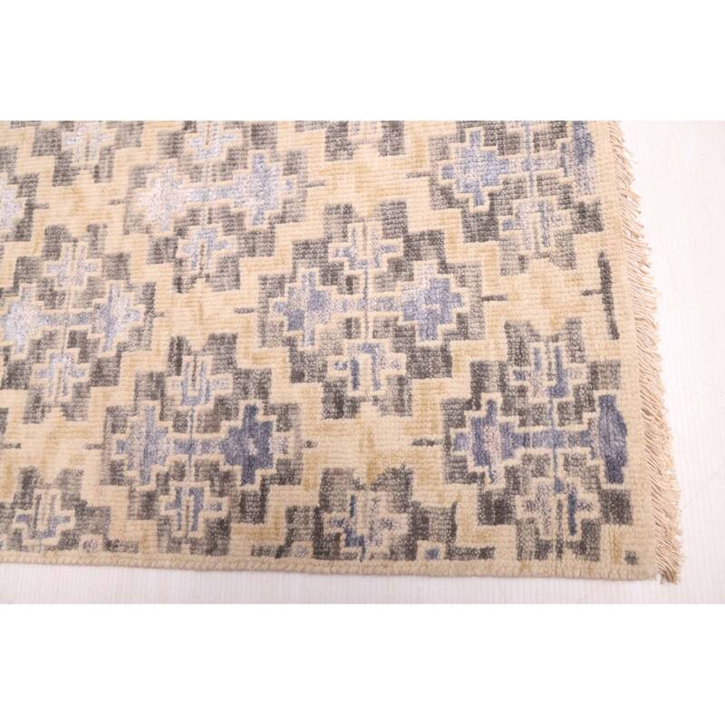 ECARPETGALLERY Hand-knotted Heritage Beige, Light Khaki Silk, Wool Rug - 3'2 x 5'1