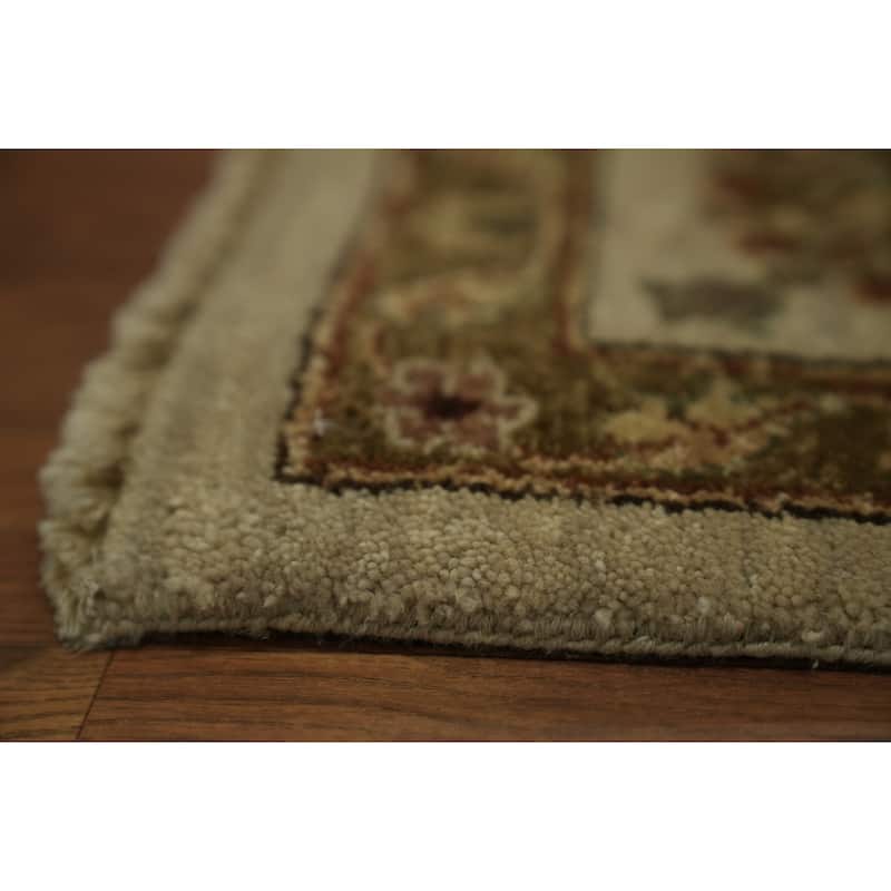 Hand Knotted Oriental 100% Wool Carpet Traditional Traditional Beige & Ivories Agra Area Rug - 10' 1'' X 7' 11''