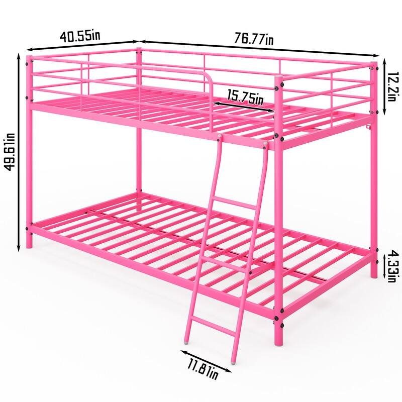 Twin-friendly Metal Bunk round Beds in Multiple colors