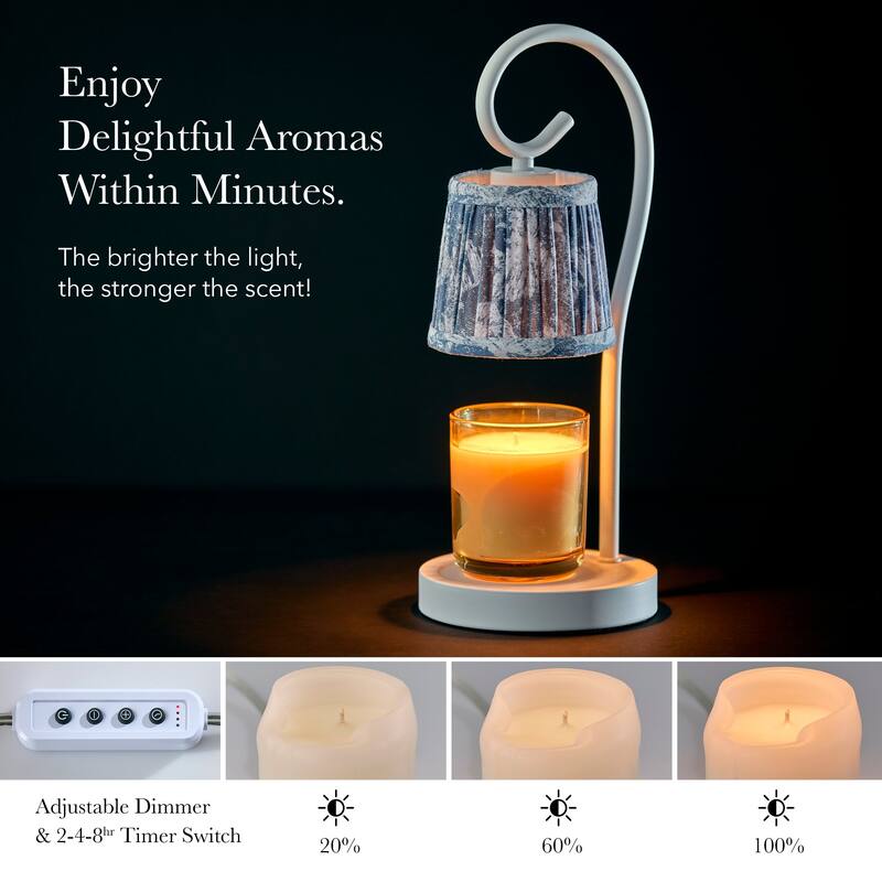 Perry Candlewarmer Lamp with Timer - Dimmable Wax Melt Heater, 3 Lighting Modes & Auto Shutoff