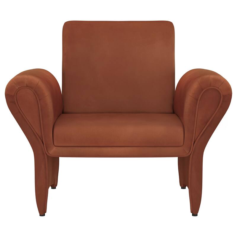 Liana Upholstered Flared Arm Accent Armchair Rust Orange