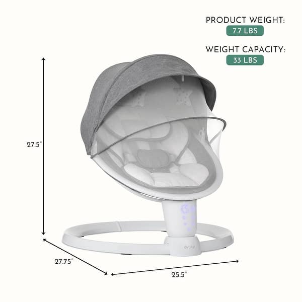 dimension image slide 1 of 2, Evolur SootheSway Swing