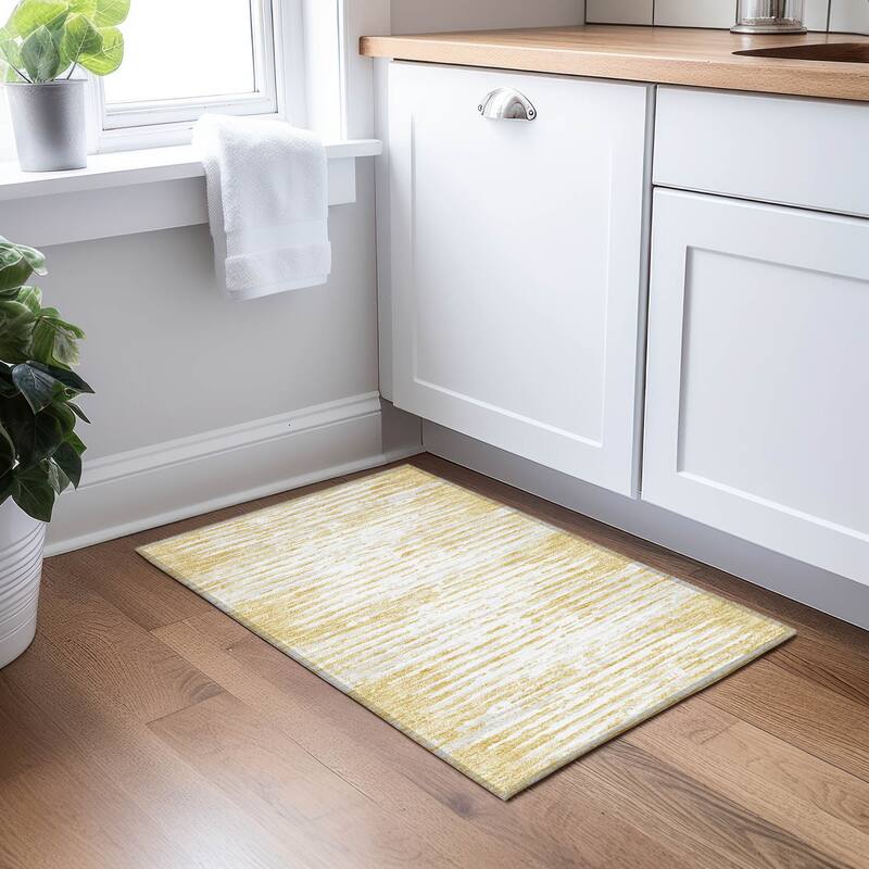 Machine Washable Indoor/ Outdoor Chantille Abstract Ombre Rug