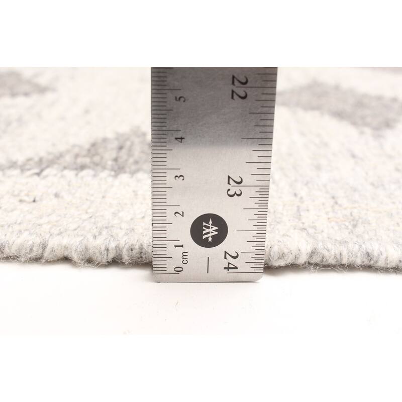 ECARPETGALLERY Flat-Weave Ankara FW Light Grey Wool Kilim - 5'2 x 7'7