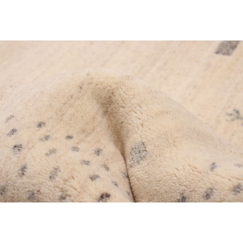 ECARPETGALLERY Braided Weave Kashkuli Gabbeh Cream Wool Rug - 8'0 x 9'8