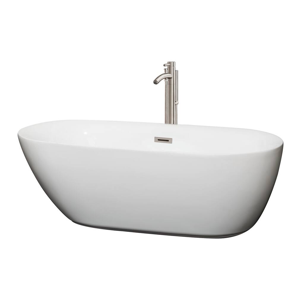 Wyndham Collection Melissa 65" Free Standing Acrylic Soaking Tub with