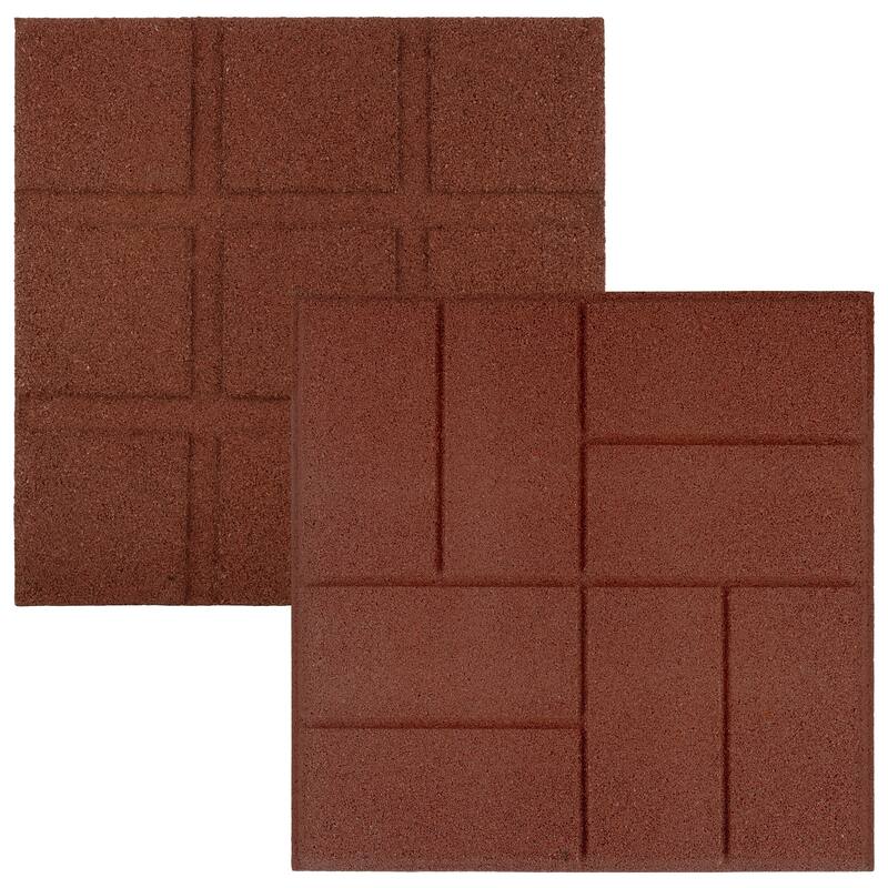 Pure Garden Rubber Deck Tiles 8-Pack - 28SQFT Outdoor Flooring Pavers