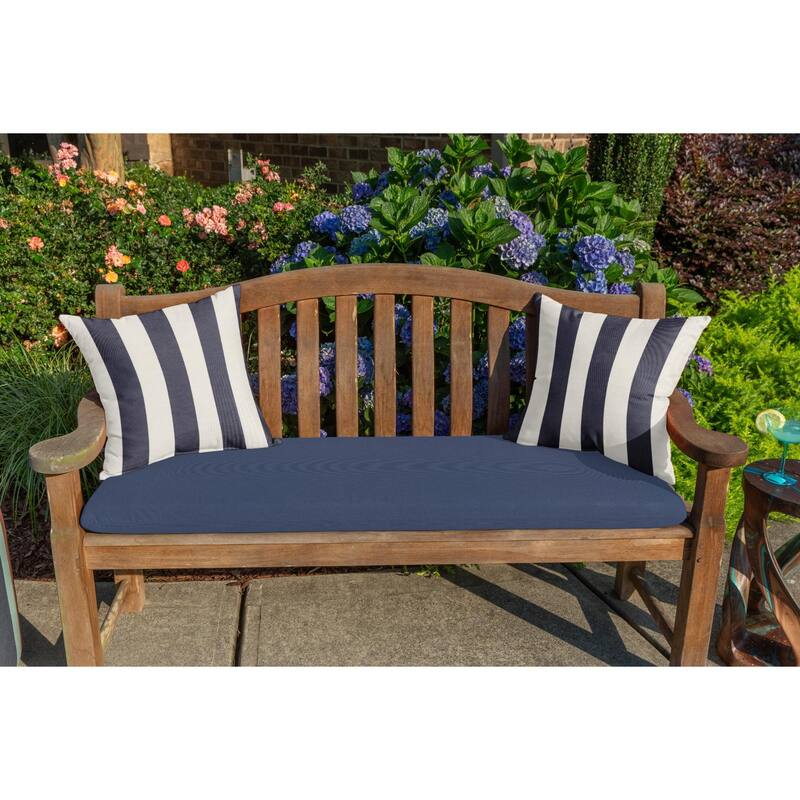 Sunbrella Stripe Fabric 1-Piece Indoor/Outdoor Square Throw Pillow, 18"W x 18"L