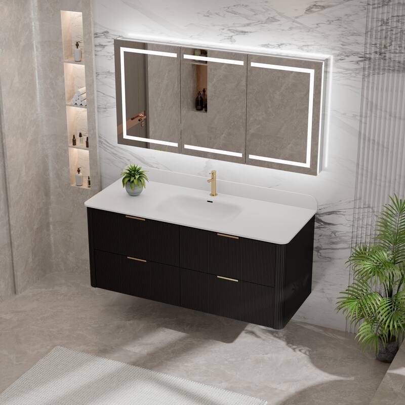 Modland 48" Fluted Floating Vanity with Sink - 48 inch
