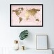 preview thumbnail 19 of 19, Oliver Gal 'Blush Mapamundi' Maps and Flags Framed Wall Art Prints World Maps - Pink, Gold 36 x 24 - Black
