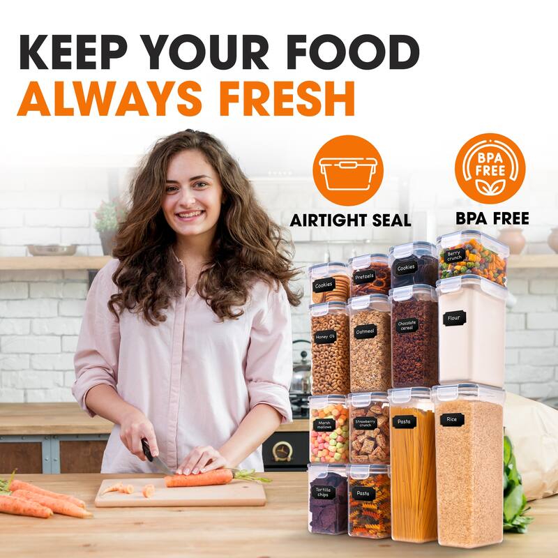 Cheer Collection Set of 14 Airtight Food Storage Containers - Set of 14