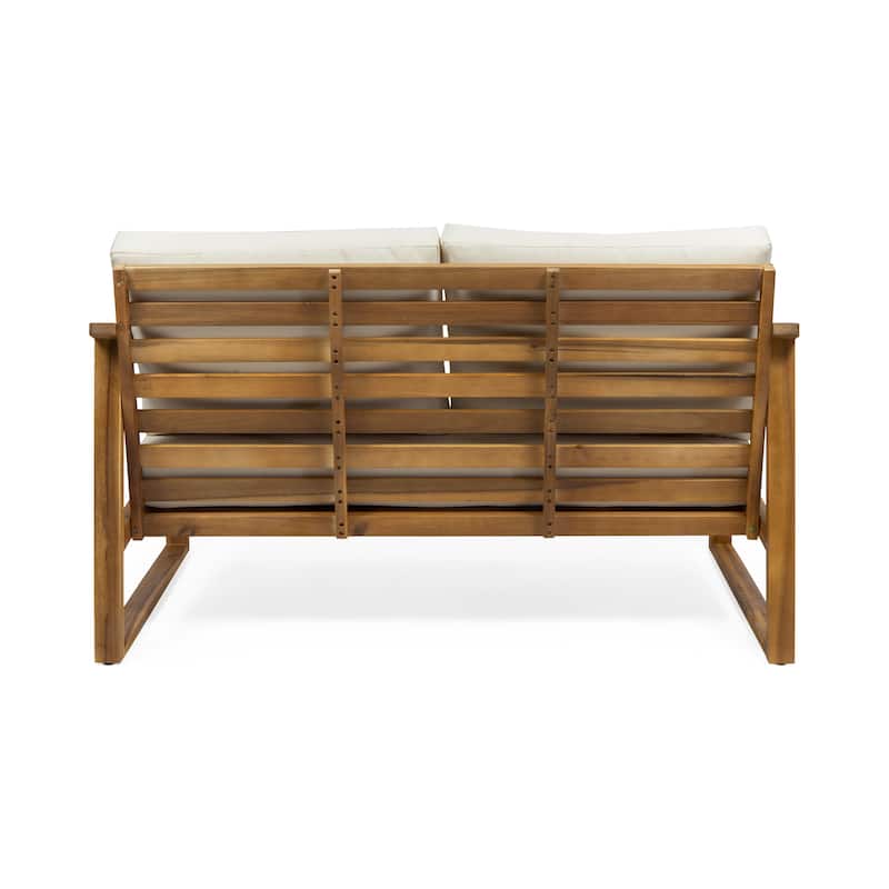 Samwell Acacia Wood Outdoor Loveseat and Coffee Table Set by Christopher Knight Home