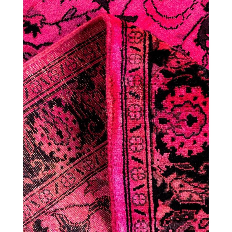 Overton Hand Knotted Wool Vintage Inspired Modern Contemporary Overdyed Pink Area Rug - 3' 1" x 5' 1"