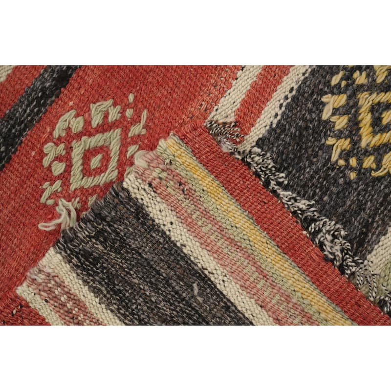 Hand Woven Oriental 100% Wool Carpet Southwestern Tribal Multi-Colored Kilim Area Rug - 9' 4'' X 5' 8''