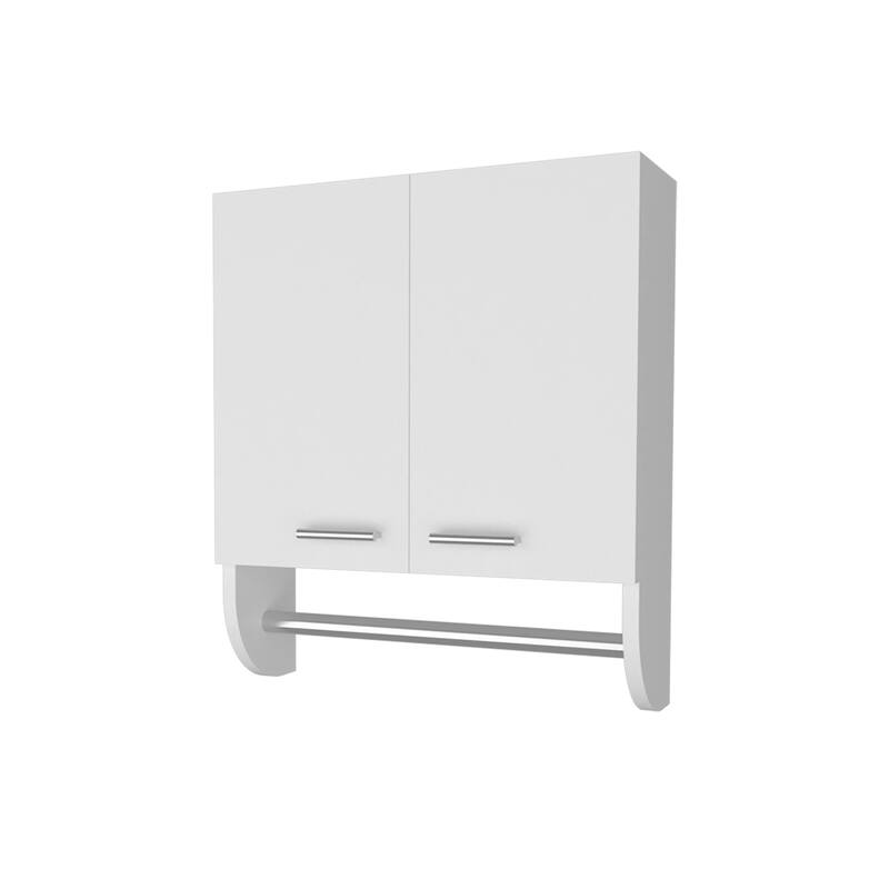 Medicine Cabinet with Towel Bar - White