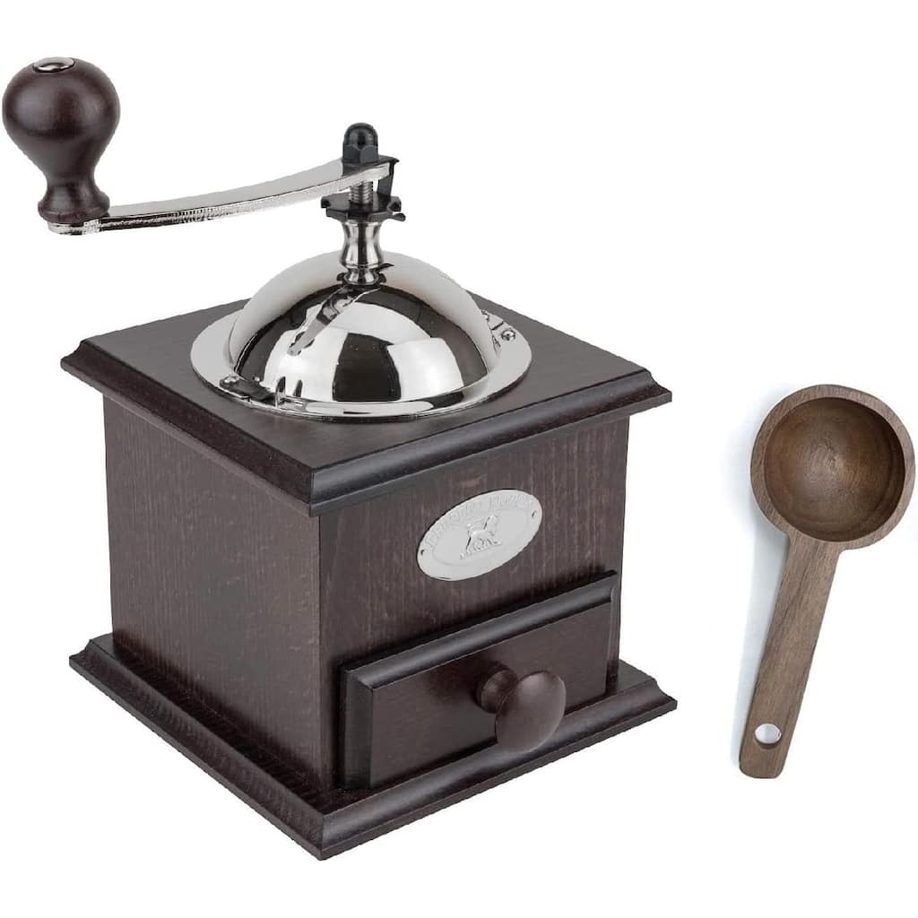 Peugeot Nostalgie Hand Coffee Mill, Walnut W/ Wooden Spice Scoop