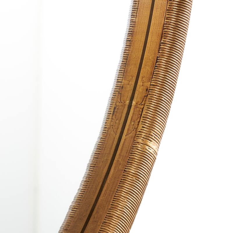 Brown Wooden Ribbed Wall Mirror