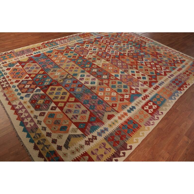 Southwestern Style Kilim Oriental Rug Flatweave Wool Carpet - 8'3"x 11'3"