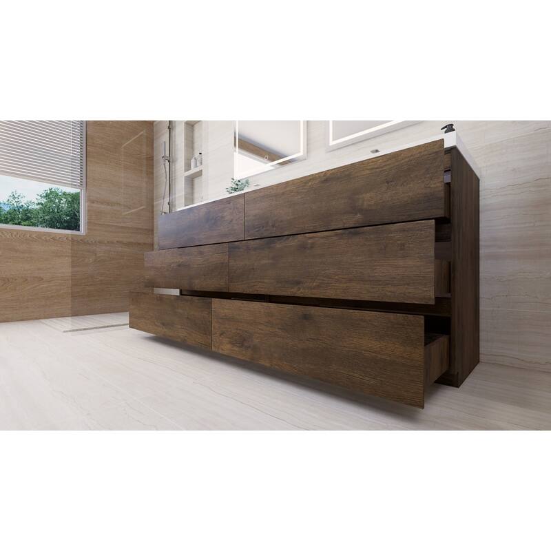 Aron 72'' Freestanding Vanity with Double Reinforced Acrylic Sink