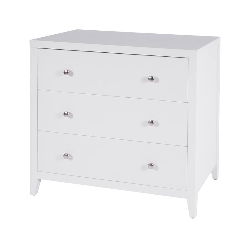 Dana 34 in. W Rectangular Wood 3 Drawer Chest - Smooth White