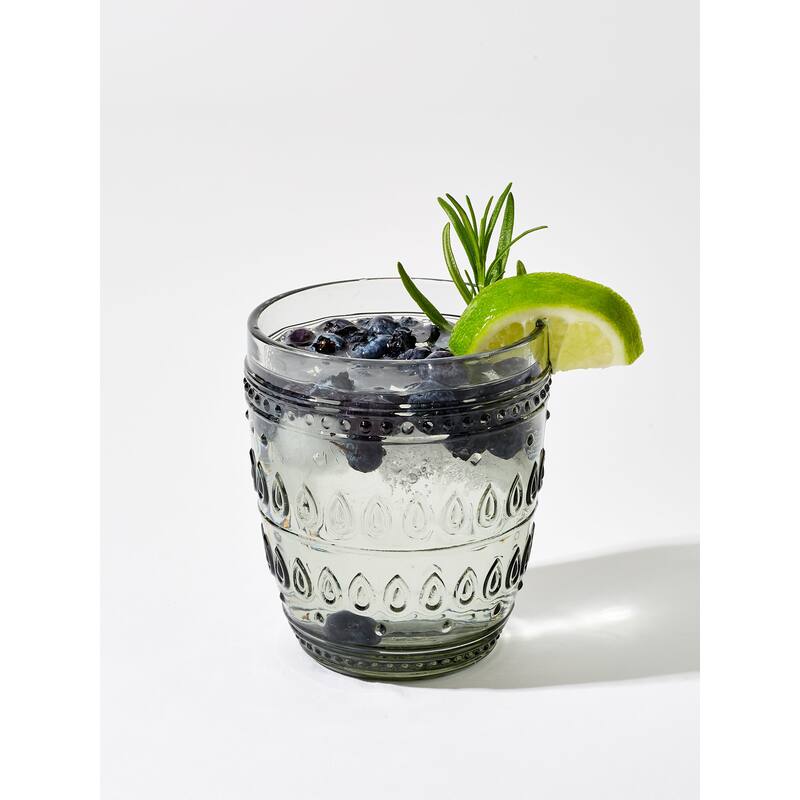 Euro Ceramica Fez 12-ounce Old Fashion Glasses (Set of 4) - Grey