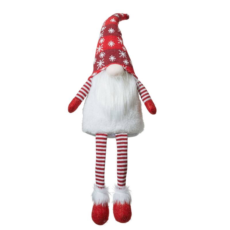 Glitzhome Set of 3 Fabric JOY Christmas Gnomes Decor - Snowflake Sitter