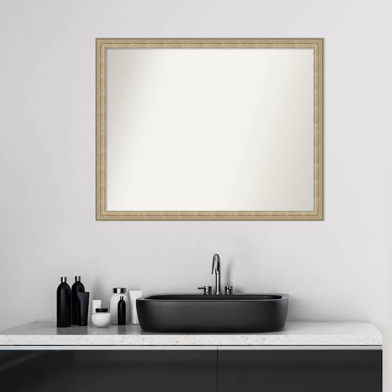 Non-Beveled Bathroom Wall Mirror - Paris Champagne Frame