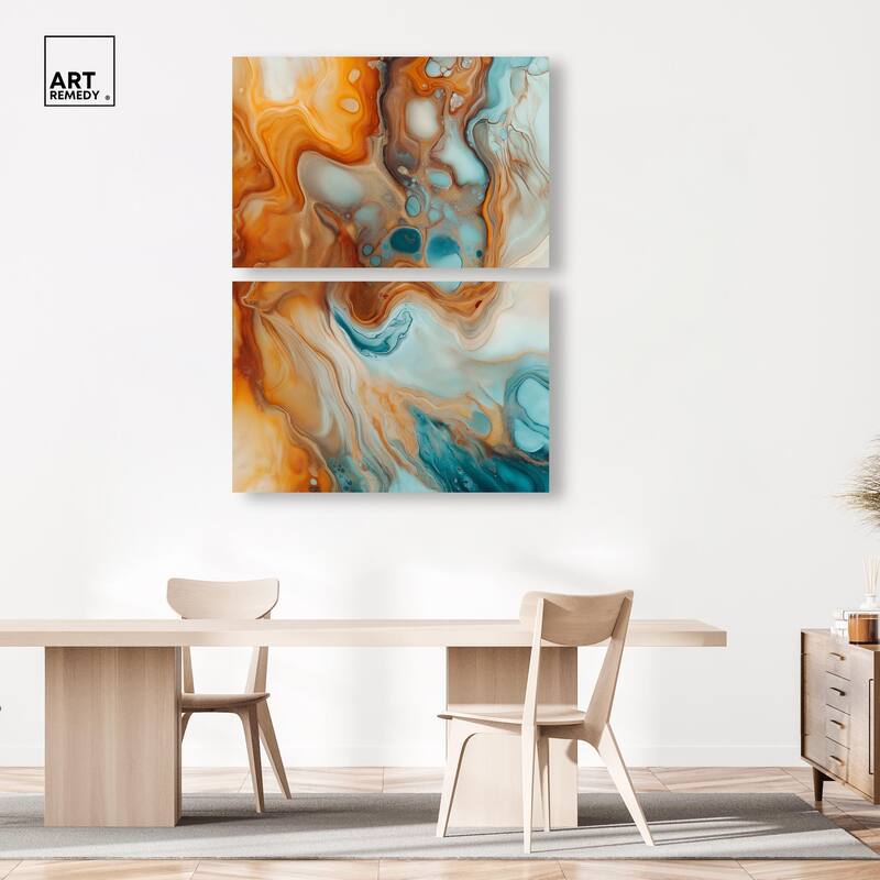 Marbled Flow Canvas Set of 2 by Art Remedy, Gallery Wrapped