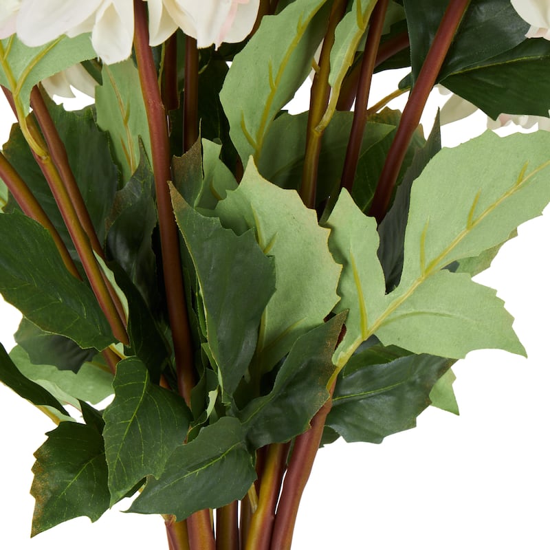 Faux Foliage Dahlia Tall Artificial Flower Stem - Set of 8 White - Roche River Decor
