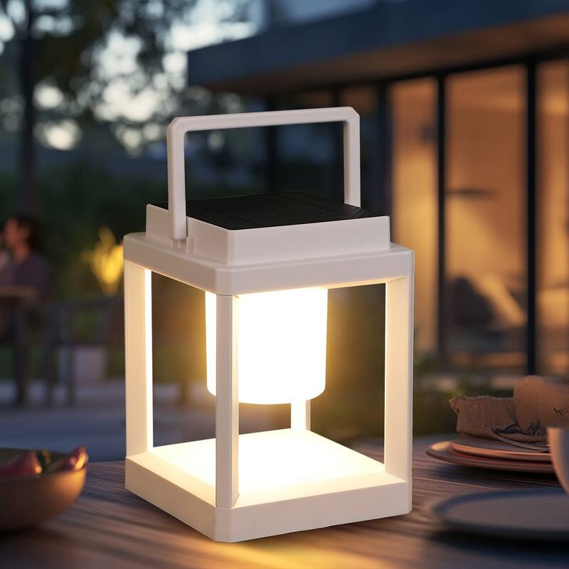 7.4" Outdoor Solar Lantern With LED Light Battery Powered, Durable & Stylish