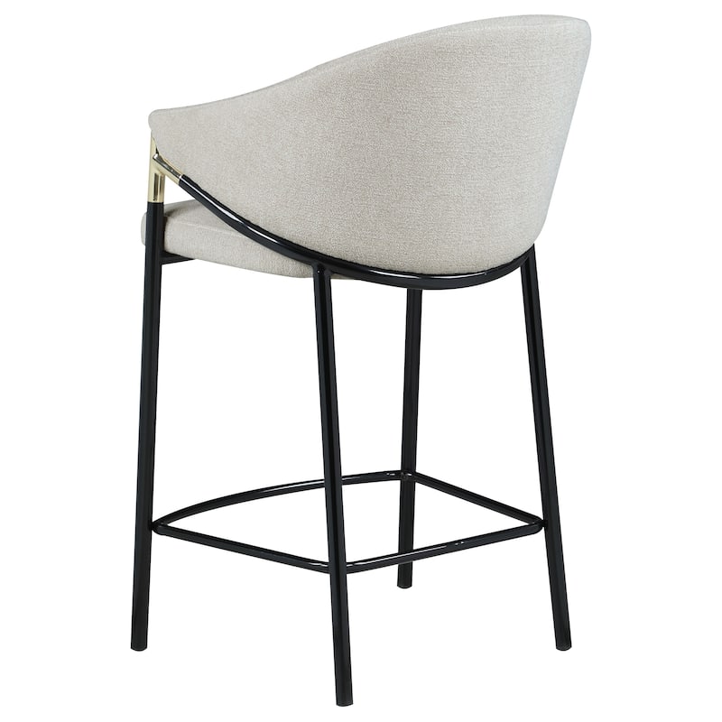 Estela Beige & Glossy Black Sloped Barstools (set of 2) by Christopher Knight Home