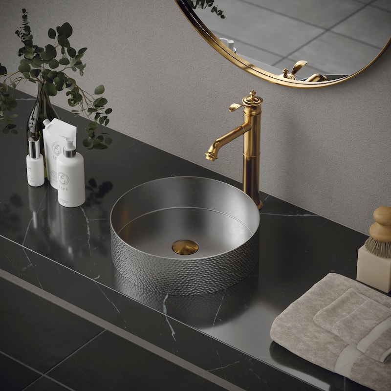 Karran Vineyard KBF472 Single-Handle Single Hole Vessel Bathroom Faucet with Matching Pop-up Drain