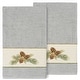 preview thumbnail 2 of 17, Authentic Hotel and Spa 100% Turkish Cotton Pierre 2PC Embellished Bath Towel Set Light Gray