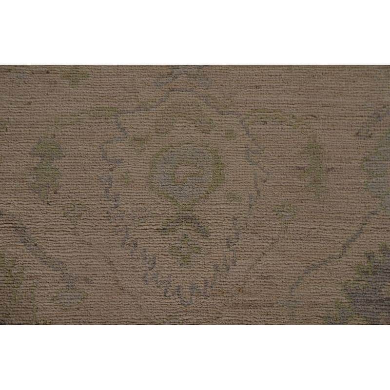 Floral Oushak Turkish Runner Rug Hand-knotted Wool Carpet - 3'1"x 9'10"
