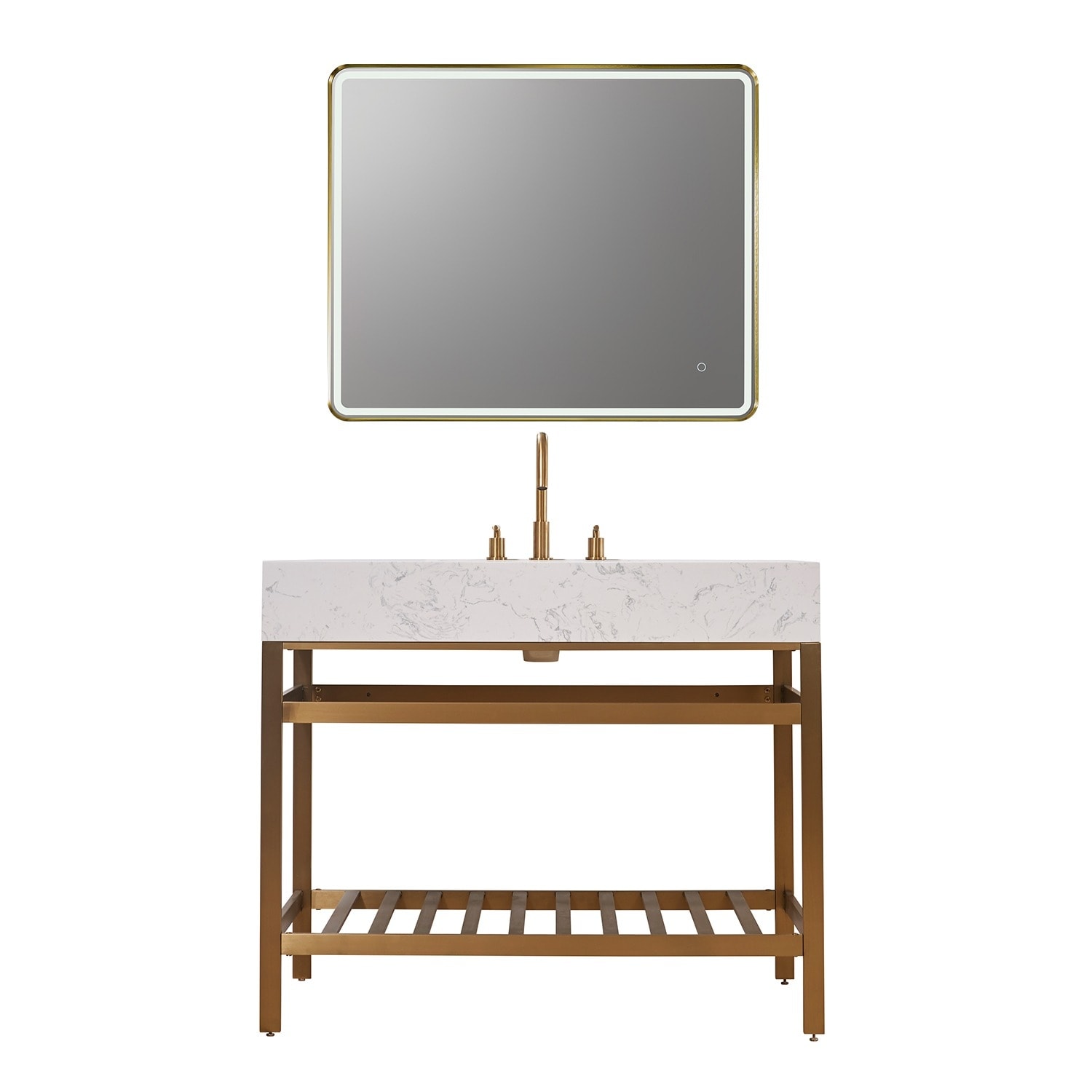Altair Merano Stainless Steel Vanity Console with Stone Countertop and  Mirror - On Sale - Bed Bath & Beyond - 36292875