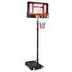 preview thumbnail 2 of 6, 4.3-8.2 FT Portable Basketball Hoop with Adjustable Height and Wheels-Red - 51" x 72.5" x 98.5"