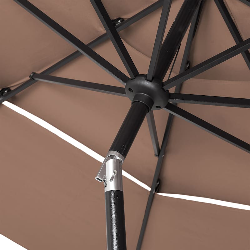 Clihome 10FT 3-Tiers Vented Round Market Umbrella with Crank Lift