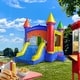 preview thumbnail 7 of 5, Commercial Castle Bounce House Inflatable Bouncer with Water Slide - 15 x 17.75 x 14 feet