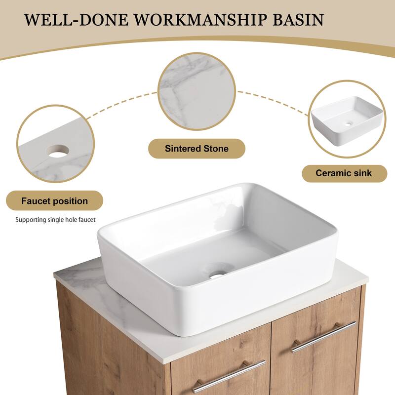 ARTCHIRLY 24"/30" Bathroom Vanity with Sink, Floating Bathroom Vanity with 2 Soft Close Doors
