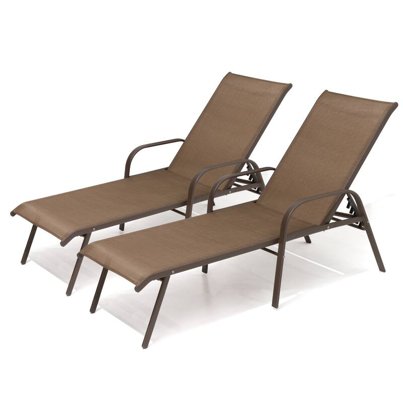 Pellebant Outdoor Adjustable Patio Chaise Lounge Chairs with Cushions