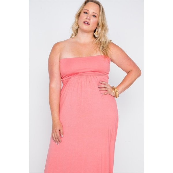 plus size strapless tube dress