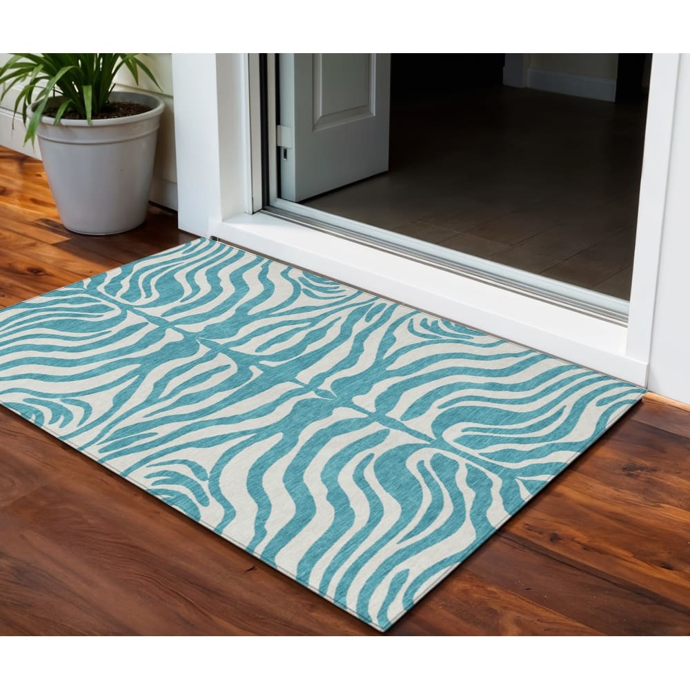 HomeRoots Animal Print Transitional Rectangle Outdoor Rug