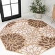 preview thumbnail 88 of 200, JONATHAN Y Floral Textured Weave Indoor/Outdoor Area Rug 5' Octagon - Brown/Cream