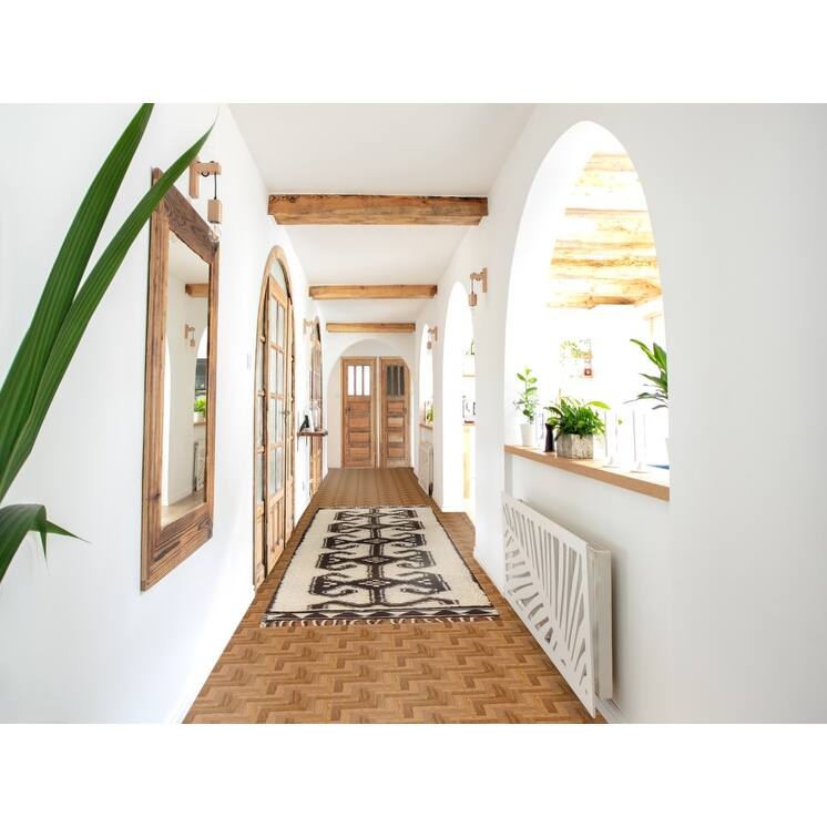 Push Anatolian Natural Dye Runner Rug Hand-knotted Wool Carpet - 3'2"x 11'4"