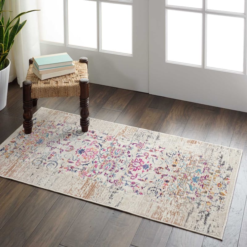 Nourison Vintage Kashan Distressed Medallion Area Rug