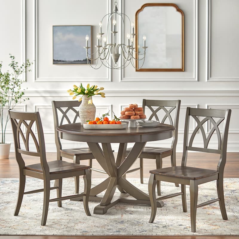 Lifestorey Montauk Solid Wood 5-piece Dining Set - Grey/Oak